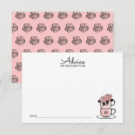 ママへのアドバイス カード ベビーシャワー ティーカップと花