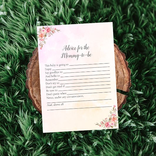 ママへのアドバイス 象のベビーシャワー 招待状