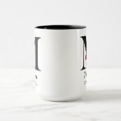 ママへのエレガントな花のイニシャルカスタムマグギフト マグカップ (中央)