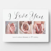 ママへのギフト 3枚の写真コラージュ ブロック プラーク (正面)