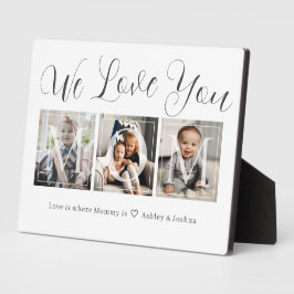 ママへのギフト 3枚の写真コラージュ プレート フォトプラーク