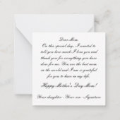 ママへのノートカード ハート型の花束 ノートカード (裏面)