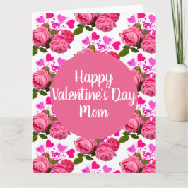ママへのバレンタイン ローズとハートのグリーティング カード