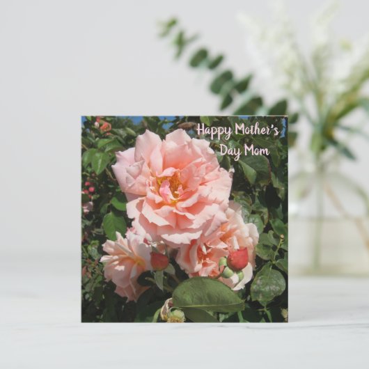 ママへのピンクのバラ シーズンカード (スタンド正面)