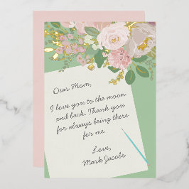ママへの手紙 カスタマイズされた花の母の日 箔シーズンカード
