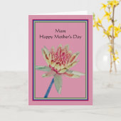 ママへの母の日のカード　ウォーターリリー付き カード (黄色い花)