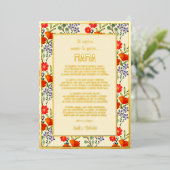 ママへの特別なスペイン語の詩 | 赤い花柄 箔シーズンカード (立ち正面)