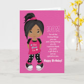 ママへの誕生日クーポン - 多文化の女の子のカード カード (黄色い花)