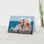 ママへの誕生日スクリプトオーバーレイ写真カード カード (正面)