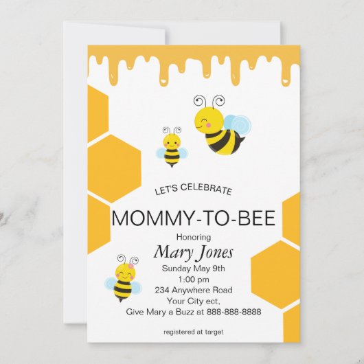 ママへベビーシャワー招待状 招待状 (正面)