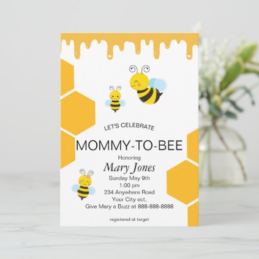 ママへベビーシャワー招待状 招待状 (スタンド正面)