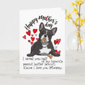 ママへ愛を込めて フレンチブルドッグより母の日カード カード (黄色い花)