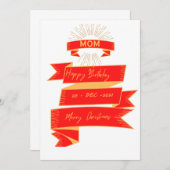 ママへ メリークリスマス＆ハッピーバースデー カード (正面/裏面)