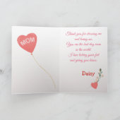 ママへ 愛してるよ　あなたの可愛いヨーキーが贈る母の日の愛 カード (内部)