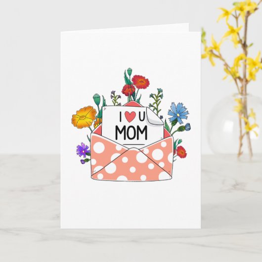 ママへ 愛してる ハッピーマザーズデー カード (黄色い花)