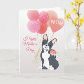 ママへ 愛を込めて フレンチブルドッグより カード (黄色い花)