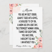 ママへ 感謝の気持ちを込めて、ハッピーマザーズデー シーズンカード (正面/裏面)