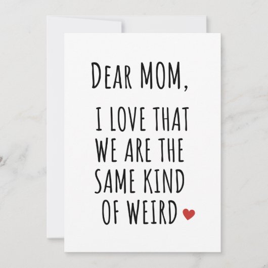 ママへ 私たちって同じ種類の変わり者よね 愛してる シーズンカード (正面)