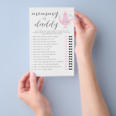 ママまたはパパお茶パーティー女の子ベビーシャワー チラシ (ハンドル)