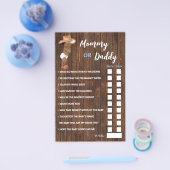 ママまたはパパがオウムカウボーイベビーシャワーゲームカード チラシ (シングル)