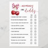 ママまたはパパさくらんぼベビーシャワーゲームカード チラシ (正面)