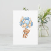 ママまたはパパのゲームベビーシャワー熊バルーン 招待状 (スタンド正面)