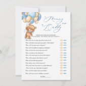 ママまたはパパのゲームベビーシャワー熊バルーン 招待状 (裏面)