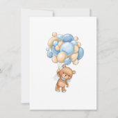 ママまたはパパのゲームベビーシャワー熊バルーン 招待状 (正面)