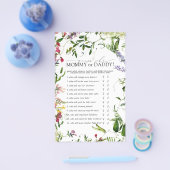 ママまたはパパのゲーム夏のワイルドフラワーシャワー チラシ (シングル)