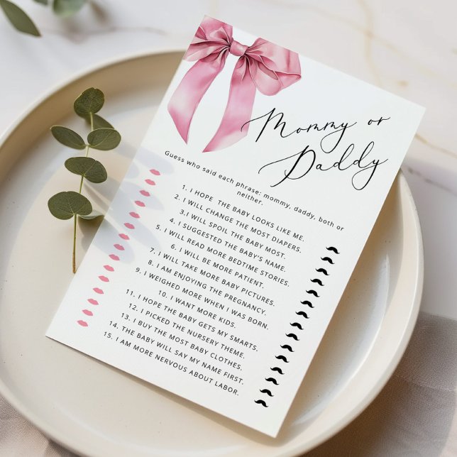 ママまたはパパのピンクボウ誰がゲームを推測 (クリエイターアップロード済み)