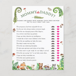 ママまたはパパの森の動物の赤ちゃんシャワーゲーム