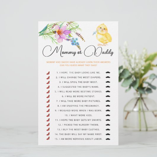 ママまたはパパの赤ちゃんシャワーゲーム (スタンド正面)