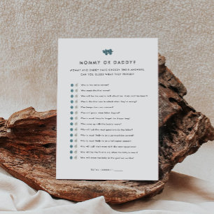 ママまたはパパの赤ちゃんシャワーゲーム エンクロージャーカード