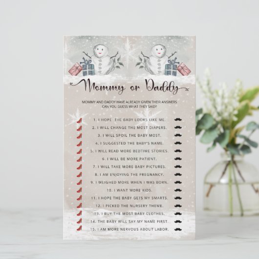 ママまたはパパの赤ちゃんシャワーベビーゲーム (スタンド正面)