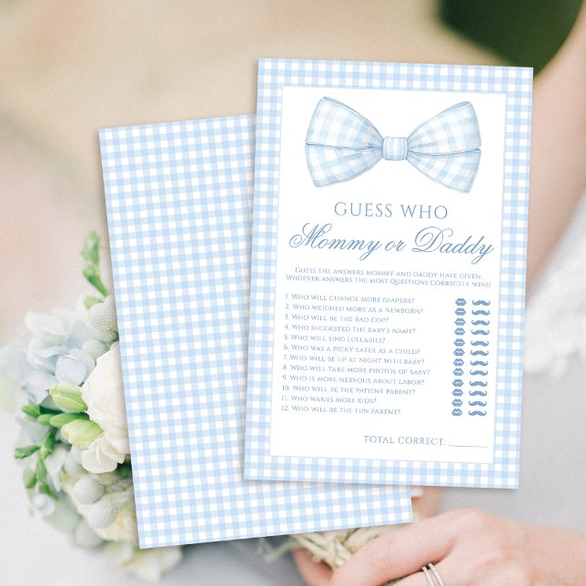 ママまたはパパは蝶ネクタイギンガムベビーシャワーゲーム (クリエイターアップロード済み)