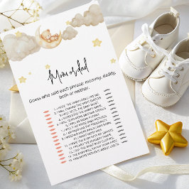 ママまたはパパゲームカード – 真珠の赤ちゃんシャワー