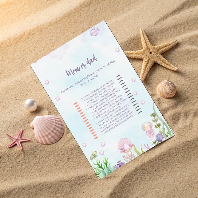 ママまたはパパゲームカード – 真珠の赤ちゃんシャワー (クリエイターアップロード済み)