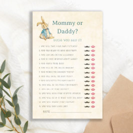 ママまたはパパ赤ちゃんシャワーのゲームピーターウサギ