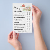 ママまたはパパ農場動物ベビーシャワーゲームカード チラシ (ハンドル)