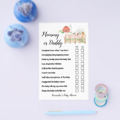 ママまたはパパ農場動物ベビーシャワーゲームカード チラシ (シングル)