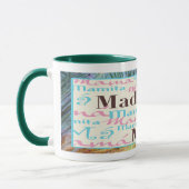 ママまたはMamacitaのターコイズの陶磁器のマグ マグカップ (左)