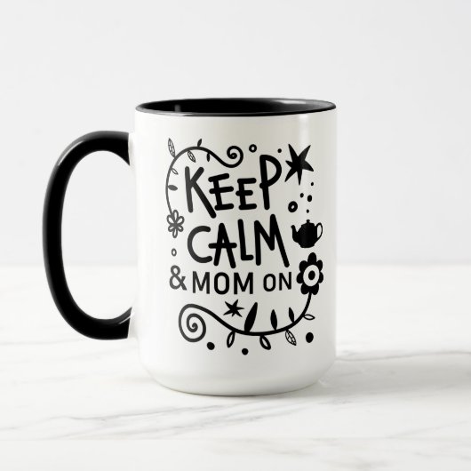 ママも冷静に Trendy Quote マグカップ (左)