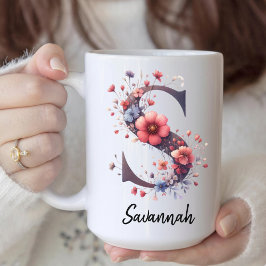ママやおばあちゃんのためのオーダーメイドの誕生花コーヒーマグ コーヒーマグカップ