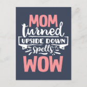 ママわあ母の日かわいいピンクのグレータイポグラフィ ポストカード (正面)