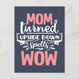 ママわあ母の日かわいいピンクのグレータイポグラフィ ポストカード