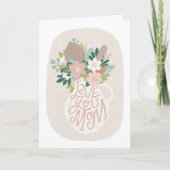 ママを愛してる。かわいいフローラレタリングママの日 カード (正面)