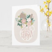 ママを愛してる。かわいいフローラレタリングママの日 カード (黄色い花)