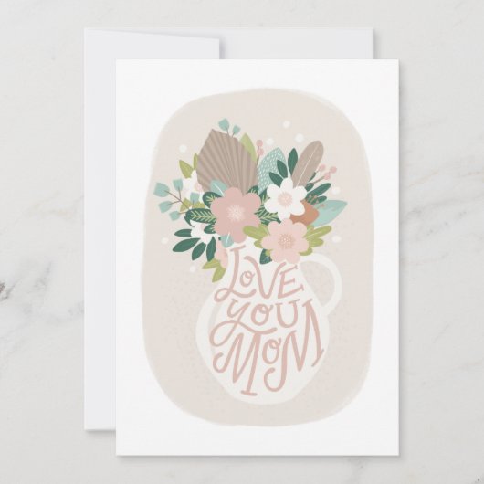 ママを愛してる。かわいいフローラレタリングママの日 シーズンカード (正面)