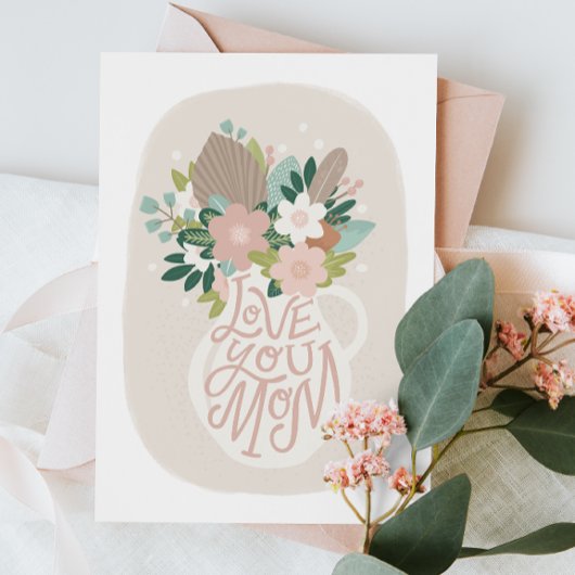 ママを愛してる。かわいいフローラレタリングママの日 シーズンカード