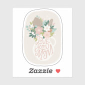 ママを愛してる。かわいいフローラレタリングママの日 シール (シート)